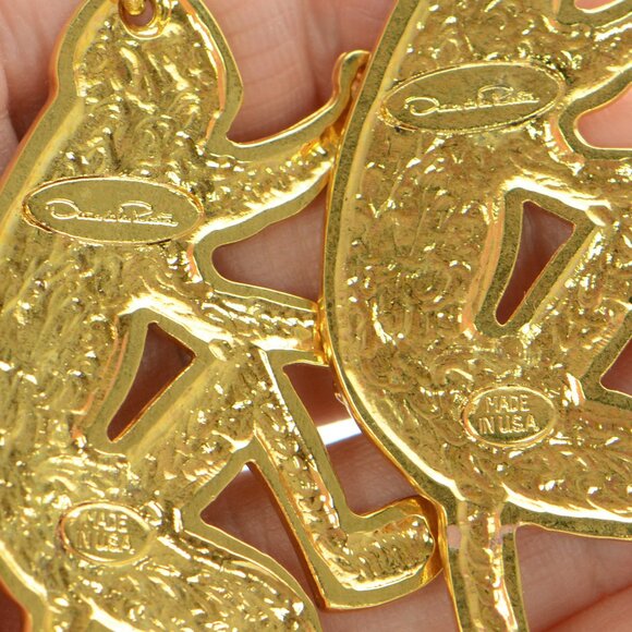 Oscar de la Renta Polished Gold Large Monkey Earrings - Picture 4 of 6